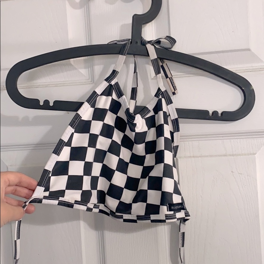 Checkered halter top